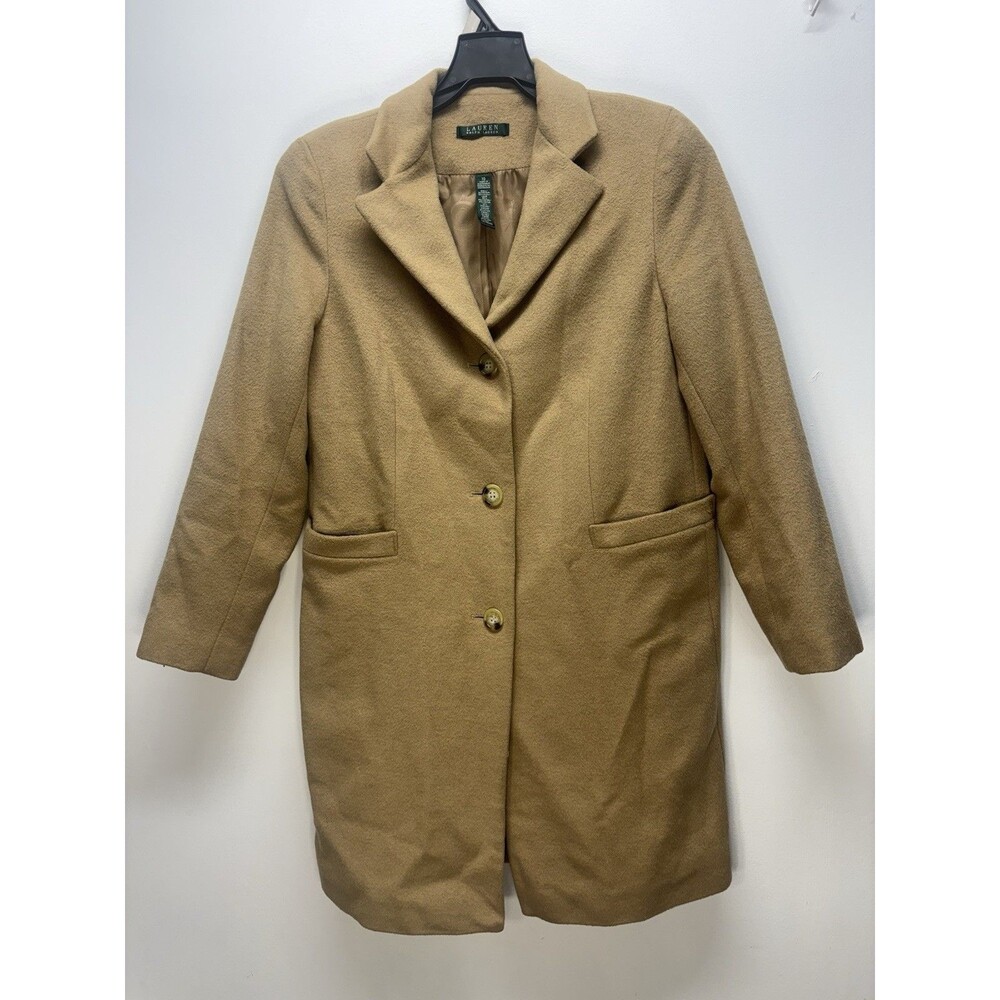 Lauren Ralph Lauren Women’s Camel Colored Long Wool Coat  Beige Size 10